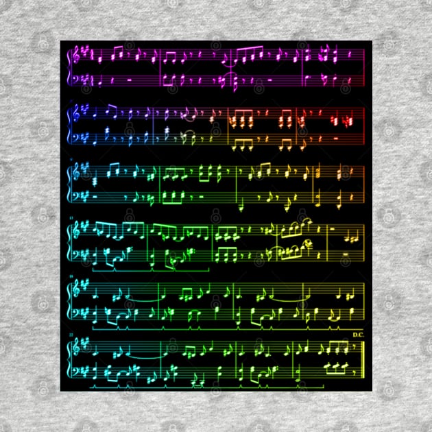 Rainbow Gradient Wii Theme Music Notes by broadwaygurl18